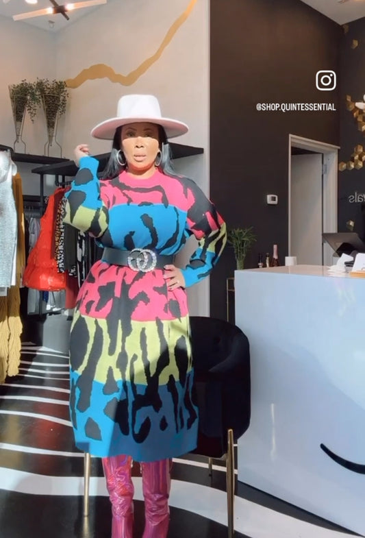 Oversized sweater dress blk