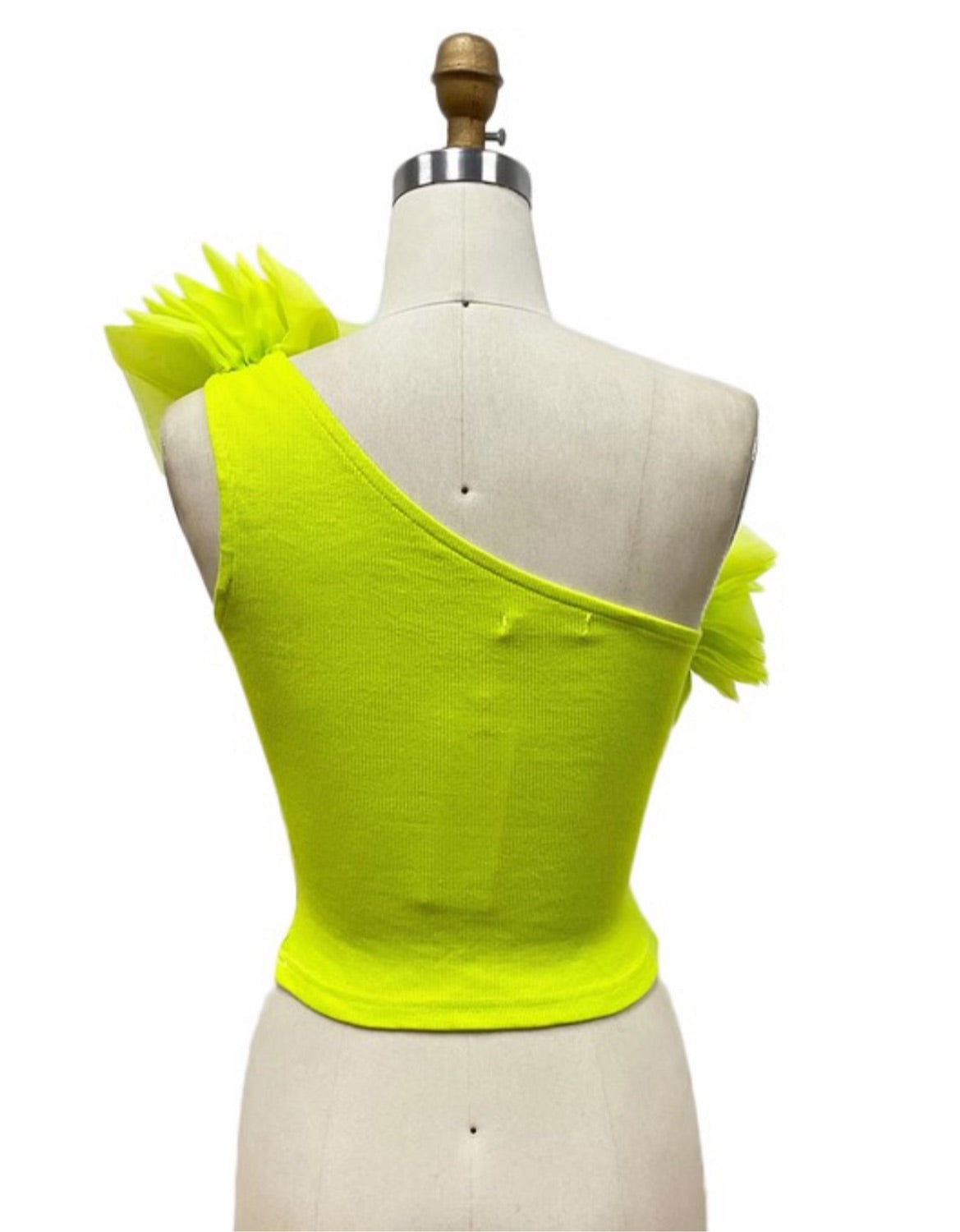 Vibrant neon Ruffle Top