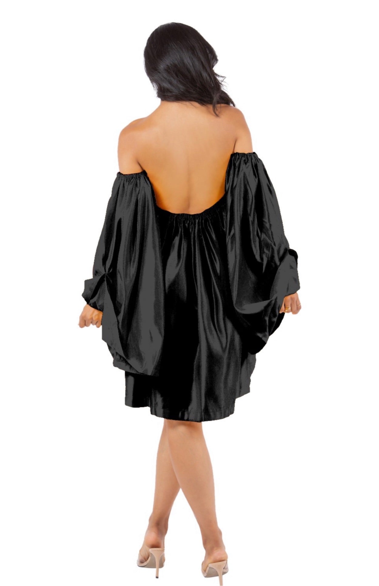 Puff Sleeve Black Dress