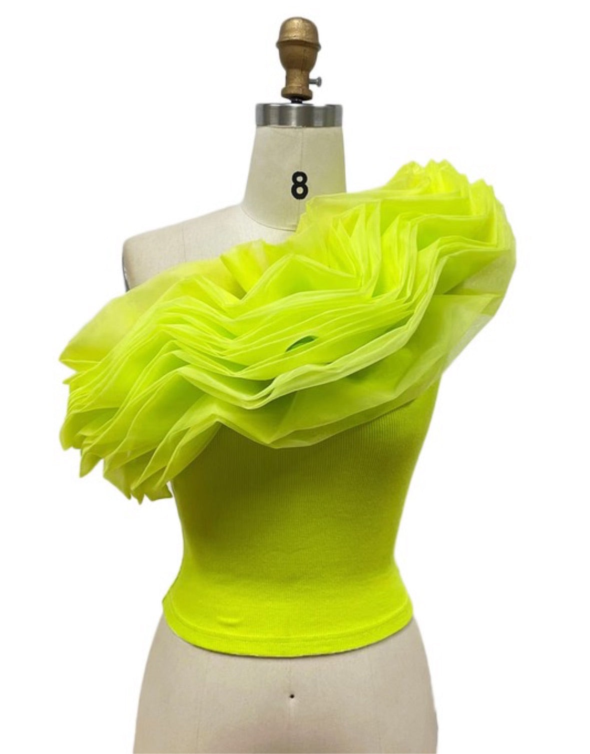 Vibrant neon Ruffle Top