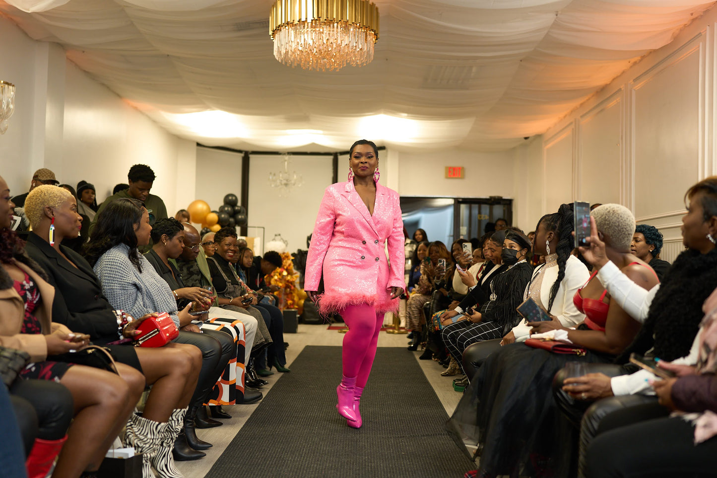 PINK SPARKLY SEQUIN BLAZER/DRESS EMBELLISHED WITH FAUX