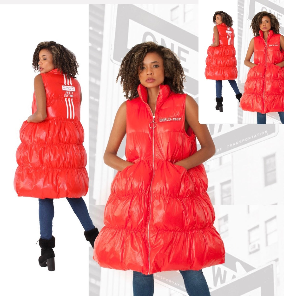 Red Puff Vest by