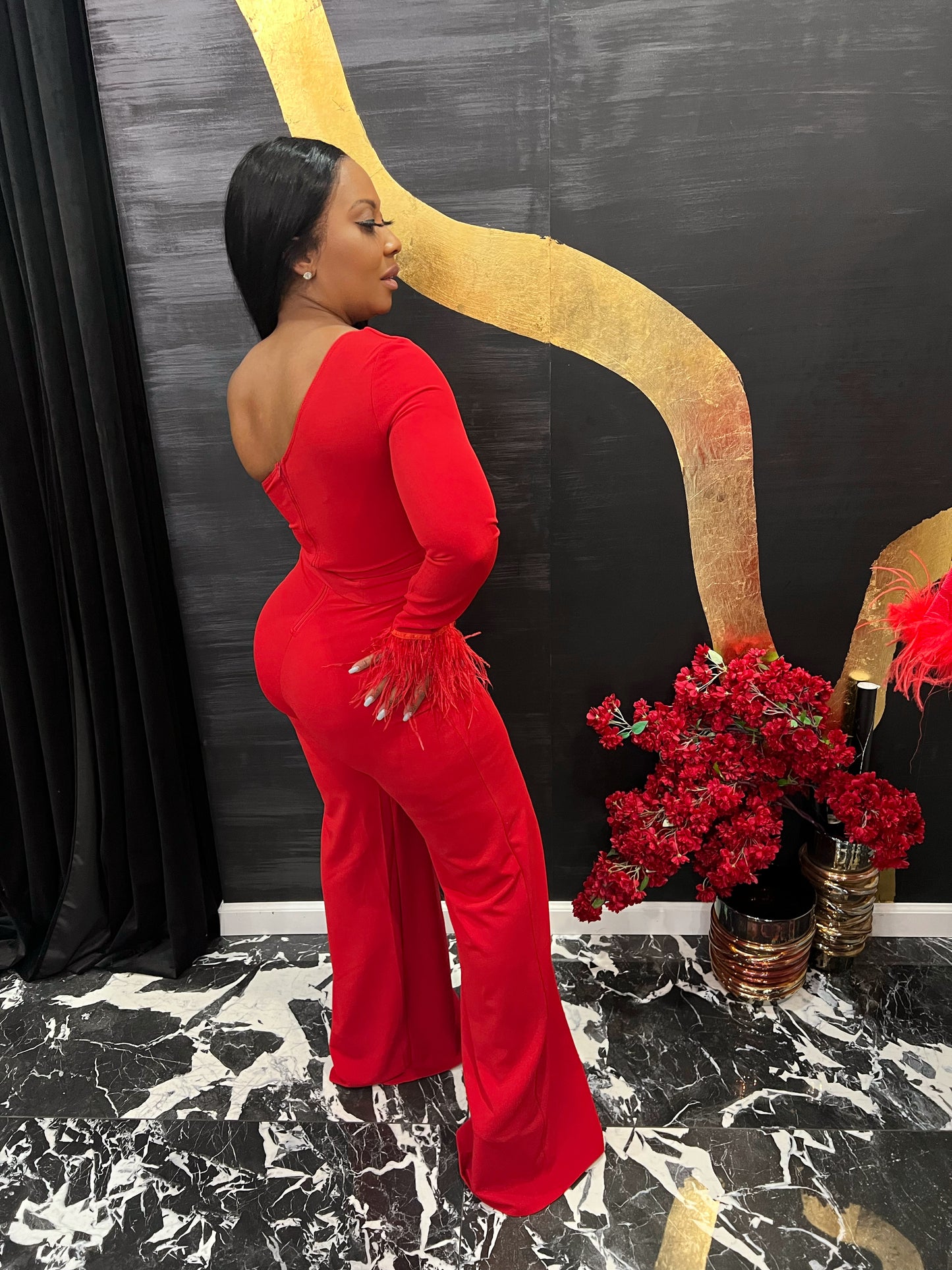 SAUCY RED JUMPSUIT