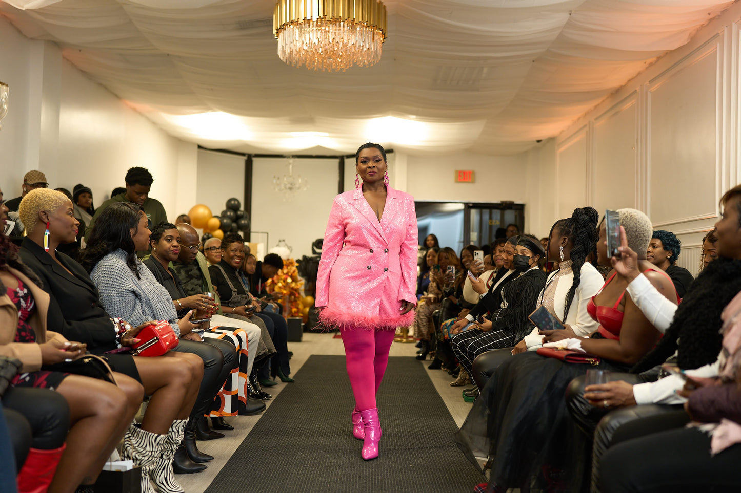 PINK SPARKLY SEQUIN BLAZER/DRESS EMBELLISHED WITH FAUX