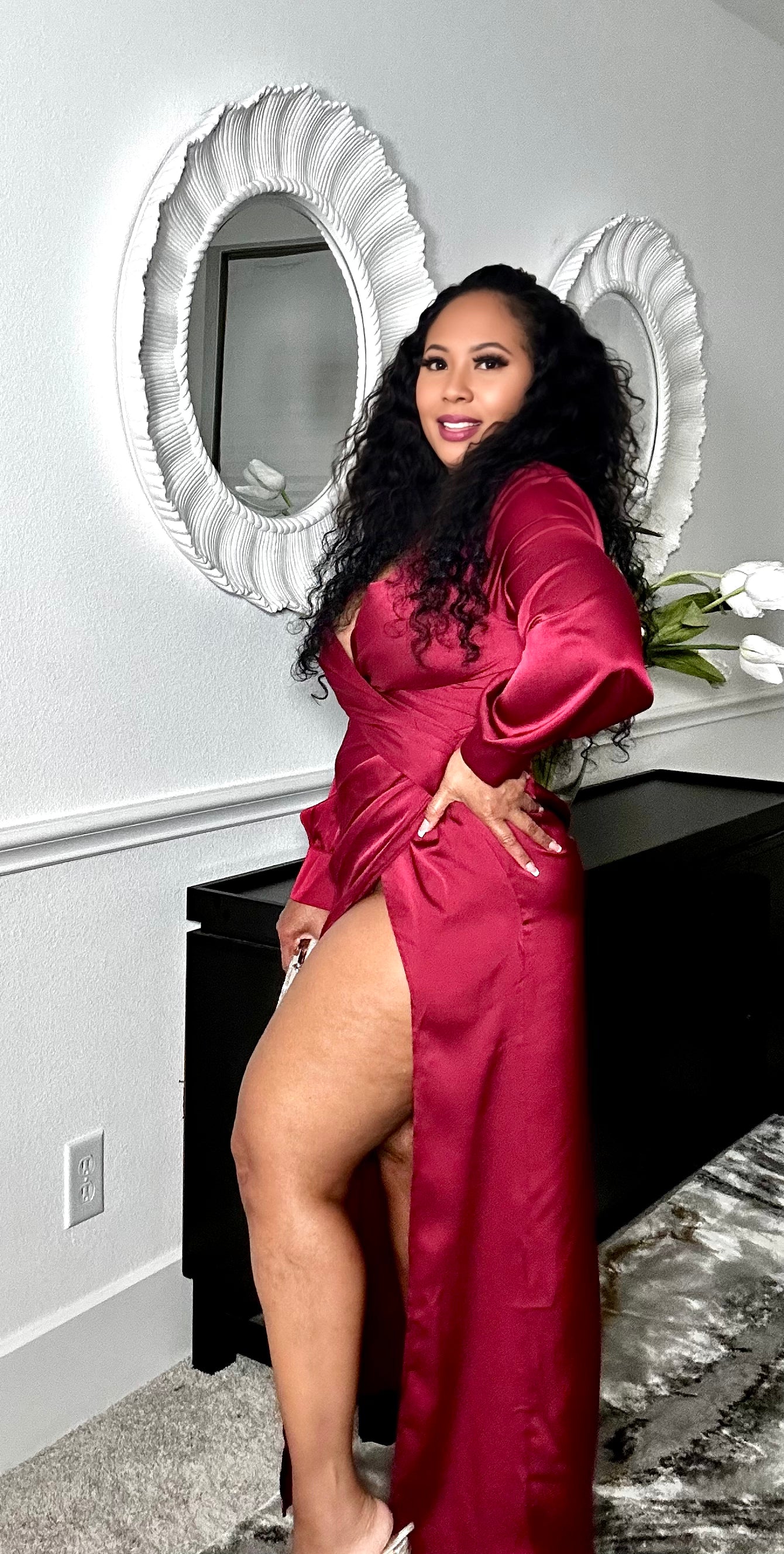 Lady in red dress