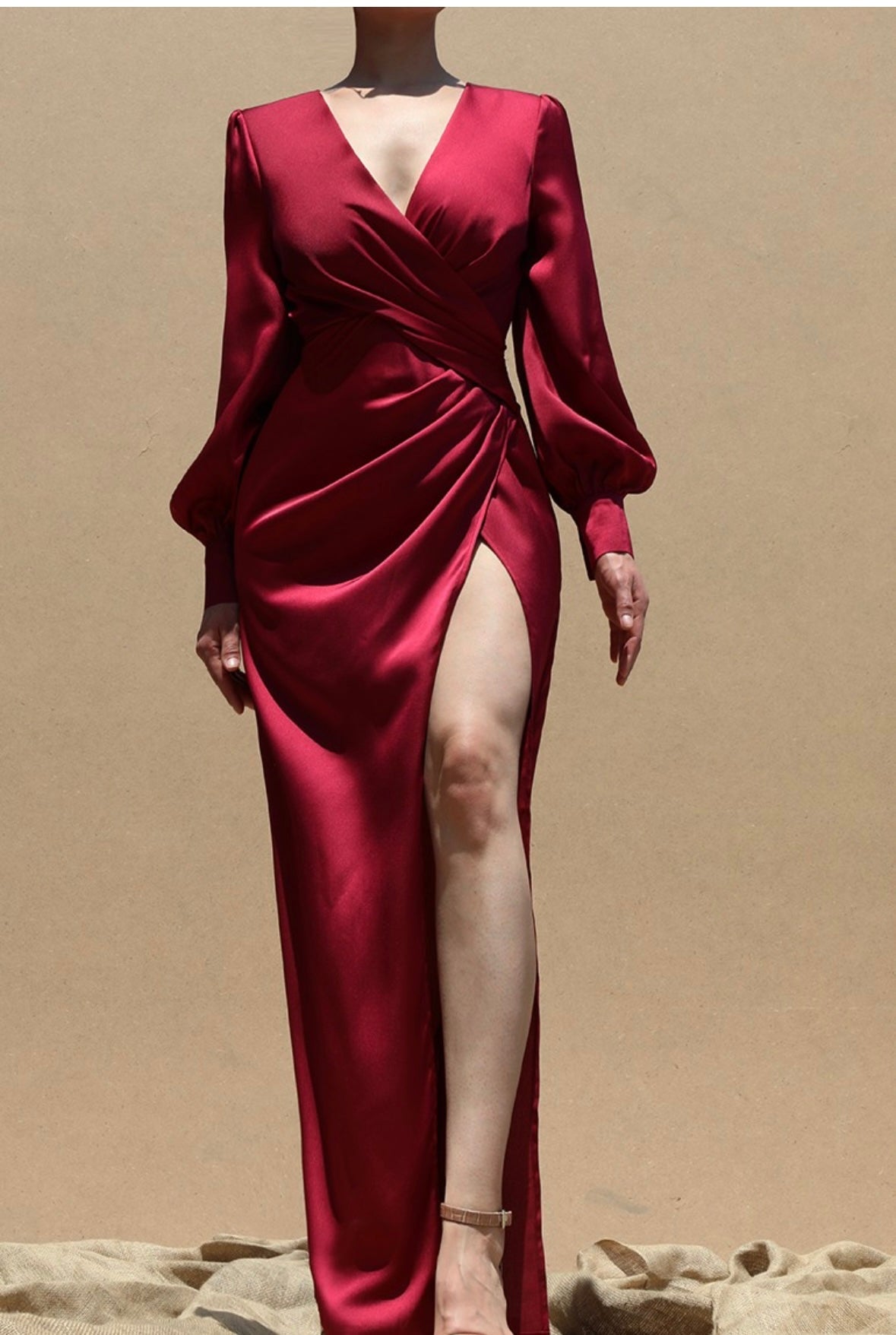 Lady in red dress