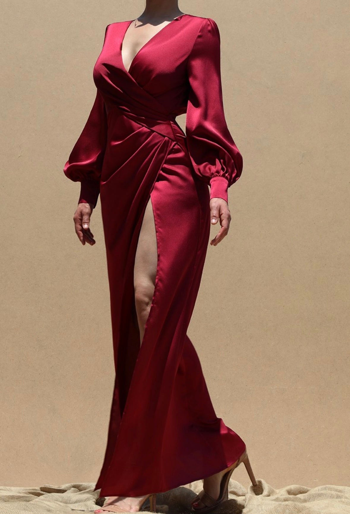 Lady in red dress