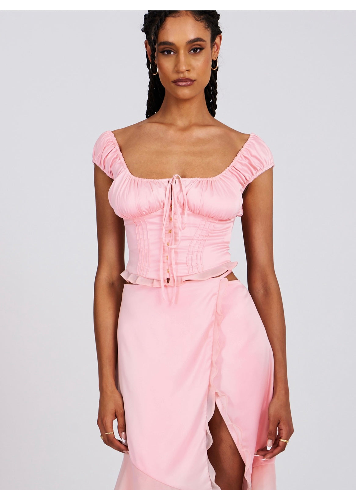 Sophia soft pink skirt set