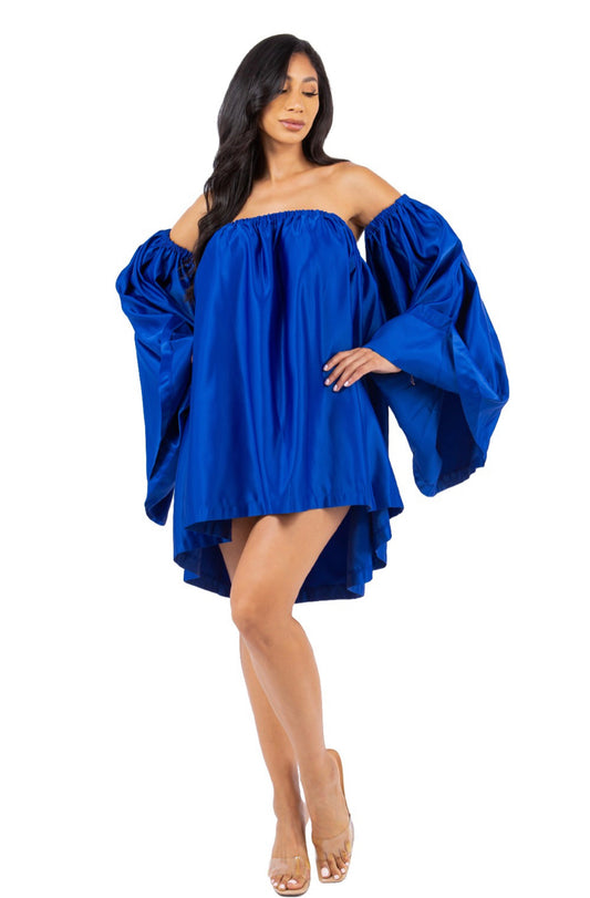 Royal blue Satin  Dress