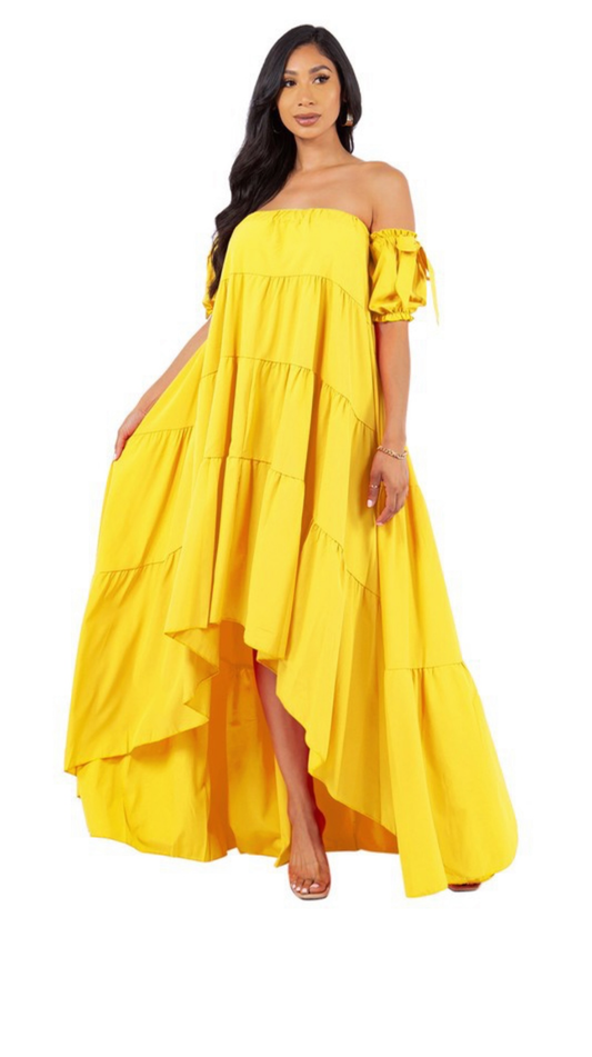 Yellow  drop gurl dress